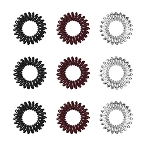 invisibobble mix true black, chocolate brown, crystal clear, 3er Pack (3 x 3 Stück) - 3