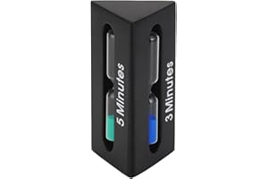 WEIYE Timer a clessidra multicolore, in legno, timer per casa e scuola, trio di clessidre: 3 minuti, 5 minuti e 7 minuti Nero
