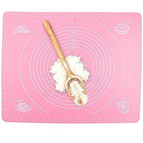 Backmatte, Bukm, Silikon Backmatte, Nonstick Maße Fondant Teig Gebäck Backmatte, 50 * 40cm, für Hausfrau, Kochen Enthusiasten (Pink)