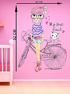 Girl Decorative Pvc Vinyl Removable Decor Wall Decal Beautiful Sticker For Home Dedcoration living room(pvc vinyl SelF Adhesive ) Wall Sticker Home Decor Cartoon Wall Sticker Decorative Stickers Wallpaper For Kids Home living room bedroom kitchen Office By MADHUBAN D?COR