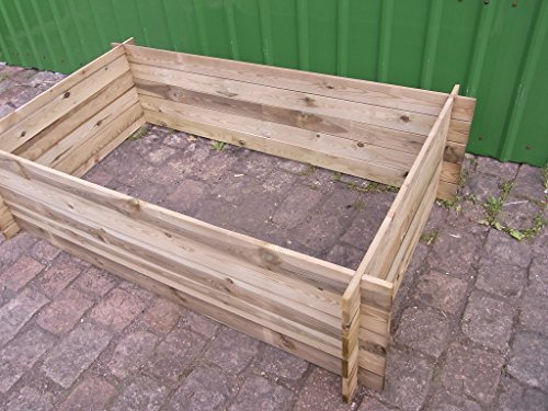 stabiler Holzkomposter Komposter Kompostbehälter Hochbeet 195 x 120 x 52 cm - 2