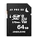 Produktbild Angelbird AV PRO SDXC Speicherkarte - 64 GB [UHS-II, V60, Class 10, U3 Standard | bis zu 170MB/s Lese- und 105MB/s Schreibgeschwindigkeit] - AVP064SDV60