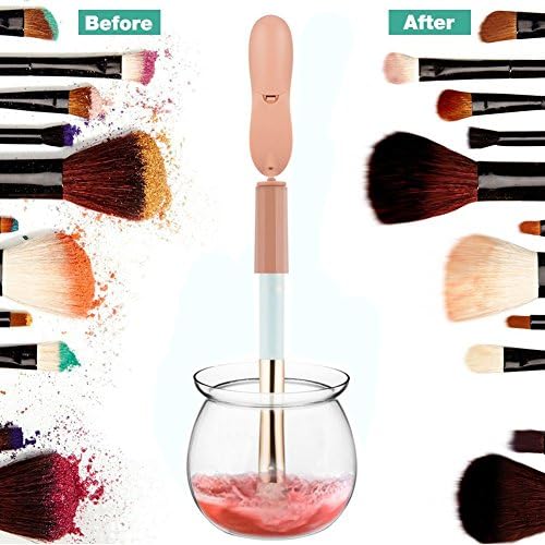 Makeup Brush Cleaner Upgraded Wloomm Portable Electronic Automatic Brushes Cleaner Cleans and Dries Makeup Brushes in Seconds