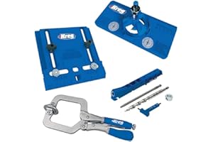 Kreg Kit de instalación de hardware con plantillas y dos abrazaderas faciales de 3 pulgadas