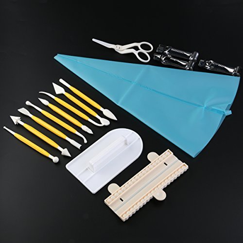 BESTOMZ Ausstechformen Fondant Ausstecher DIY Backen Dekorations Kit Stempel Modellierwerkzeug Glätter Kuchen Cutter ZuckerKunst Icing Tool,18Sets/54Pcs - 7