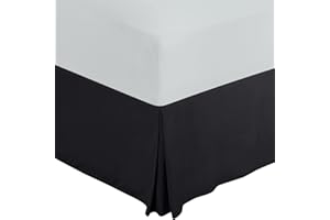 Utopia Bedding King-Size-Bett-Rock – weiche vierfach Plissierte Rüschen – einfache Passform mit 40,6 cm zugeschnittener Länge – Hotelqualität, schrumpft und verblasst Nicht (King Size, Black)