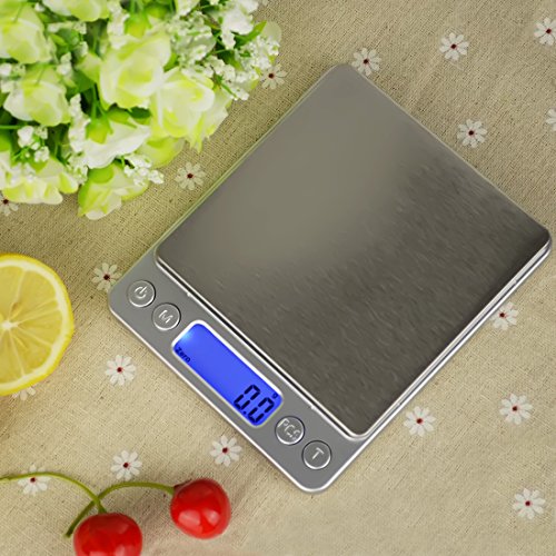 TopEUR Digitale Küchenwaage Digitalwaage Professionelle Waage Electronische Waage Küchenwaage Briefwaage LCD kochende Gramm-Skala (3000g, 0.1oz / 0.1g) - 6
