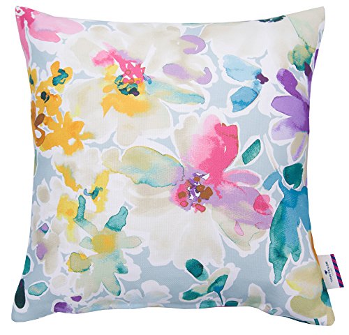 Tom Tailor 564418 T-Pastel Flowers Kissenhülle, Baumwolle, multi / weiß, 45 x 45 cm