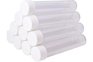 UPSTORE 12 provette in plastica trasparente da 25ml con tappi a vite vuote riutilizzabili piccole fiale per bottiglie sigillate campioni per esperimenti scientifici feste spezie perline caramelle contenitori