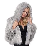 iHENGH Vorweihnachtliche Karnevalsaktion Damen Herbst Winter Bequem Lässig Mode Frauen warme Kunstpelz Mantel Jacke Winter solide Kapuze Parka Oberbekleidung