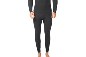 BestSale247 Męskie kalesony termiczne, długie, miękki polar, ciepła bielizna zimowa, bielizna narciarska, bawełna