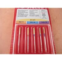 Singer Jersey Aguja 2045 Mix 5 agujas, metal, plata, 7 x 0,03 x 4 cm, 5 unidades de medida