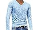 Tootlessly-Men Blouse Leisure Long Sleeve Striped Pullover Stylish T-Shirts M Blue