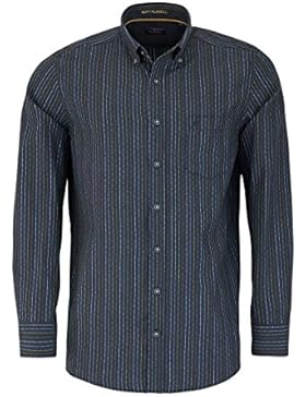 CASAMODA Comfort Fit Hemd Langarm Button Down Kragen Streifen grau