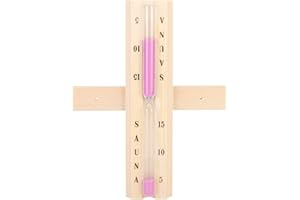 Fdit Wooden Wall-Mounted 15 Minute Sauna Hourglass Clock Sand Timer Clock for Sauna Spa Room Bathroom