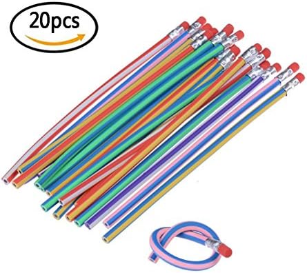 Flexible Bendy Pencils Colored, Magic Fun Bendable Colourful Pencils, Taumini 20 Pcs Soft Flexible Bendy Pencils Equipment For Party School Students Kids Children