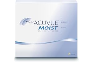 ‎ACUVUE ACUVUE MOIST 1-Day Tageskontaktlinsen für empfindliche Augen & Allergiker – Tageskontaktlinsen mit -4 dpt und BC 8.5 – UV Schutz & Komfortables Tragegefühl – 90 Linsen