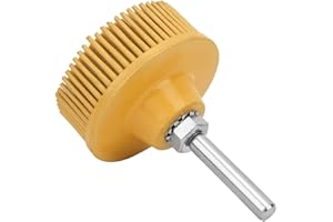 LAZMIN112 2 Inch Emery Rubber Disc Brush for Rust Removal, Grinding Wheel for Polishing, Deburring & Fine Finishing with 50#, 80#, 120# Grits (Yellow)
