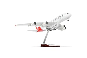 QIYUMOKE Modellino di Aereo pressofuso in Scala 1/200 per Airbus A380 per Australia Aviazione con Supporto (14 Pollici) Kit Modello Prefabbricato per Adulti Regalo Creativo per l'Aviazione Display da Tavolo