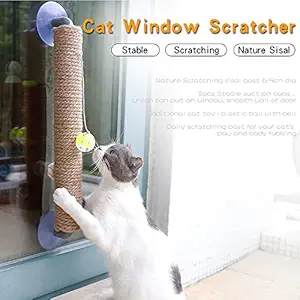 Belity Wall Mounted Scratching Post with Hanging Ball Toy Cat Scratcher Cat Climbing Scratching Toy for Cats Playing Alone