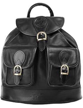 SAMANTHA LOOK Rucksack City ECHT LEDER schwarz Damen