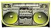 Produktbild GYD Tabaktasche Drehertasch Tabak All-in-One Tasche RETRO Mot. Ghettoblaster - Gelb