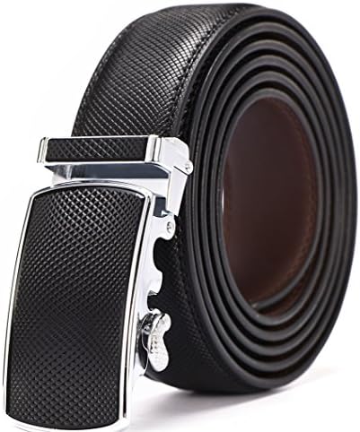 Autolock® Men's Genuine Leather Ratchet Belt XXXL 160cm with Automatic Buckle (160CM Waist:45"-55", Black7)
