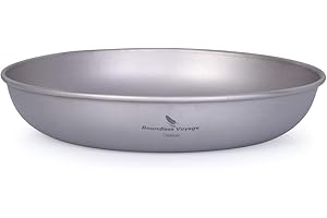 Boundless Voyage Assiette Plate en Titane ultraléger avec Sac de Transport Kit de Vaisselle et ustensiles en Titane pour Sac à Dos de Camping