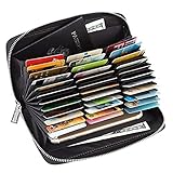 Feines Echtleder mit ausgezeichnete Verarbeitung: Hochwertiges Rindsleder bietet tolle Haptik, das Sie modern erscheinen lässt. Der Geldbeutel lässt sich gut in der Hosentasche, Jackentasche oder Handtasche verstauen.