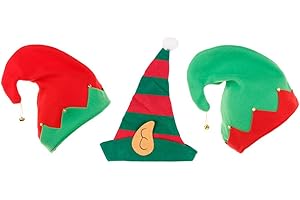 TOYANDONA 3 Pezzi Divertenti Cappelli da Elfo di Natale Cappello da Costume di Natale Cappello da Pagliaccio Costume di Natale Puntelli Cosplay