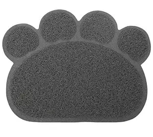 KITTY FLEX Pet Paw-Shaped Large Cat Litter Box Mat, 6 Colors Available,15.7x11.8 Inches Grey