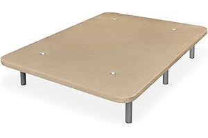 Somnia Descanso - Base Tapizada 3D Extra Resistente con Gran Estabilidad y 5 Barras Transversales + 6 Patas metálicas roscadas de 25cm, 150 x 190, Beige