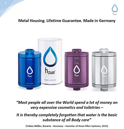 FRÜHLINGSAKTION SET: 1x Original Hzwo STANDARD S Duschfilter (Pat.) + 2x Hzwo Ersatzkartuschen Standard S (4-Stufen Kartuschen; inkl. Hzwo PH-FIX und DERMA Perlen) DAS ORIGINAL hergestellt in Deutschland – ideal für Männer.- & Frauenhaare + Hautpflege – Wasserfilter, Duschfilter, Vollmetall (lebensmittelecht) (Silver Stream) - 3