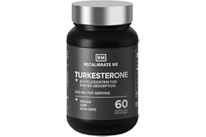 Recalibrate Me Turkesterone 600mg – Muscle Growth and Recovery, Energy Mood and Focus - 60 Vegetable Capsules – Non-GMO, Vegan