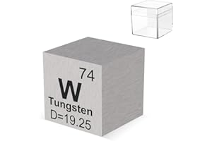 Pevfeciy 1cm Wolfram Würfel 10mm Metall Dichte Würfel reines Metall hohe Dichte Element Würfel für Element Sammlungen Labor Experiment Material Hobbys
