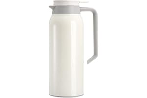 Hacaroa 50 Oz (1.5L) Stainless Steel Thermal Carafe, Double Walled Vacuum Coffee Carafe, Heat Retention Dispenser Insulated Water Pitcher for Home, Office, Outdoor and Restaurant Use