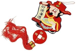 lachineuse - Riesiger Feng Shui Anhänger – chinesischer Gott Caishen – Symbol für Glück und Reichtum – Glücksbringer Feng Shui – Deko für Haus Büro – Geschenkidee China, Asien