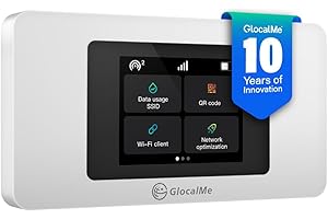 GlocalMe Duo Turbo Portable WiFi Hotspot, No SIM Card Needed, No contract and roaming fees, Dual modem mobile MiFi Device with Global 1GB Data, 4G LTE Router for Home or Travel in 200+ Countries