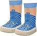 Playshoes Boy's Slipper Moccasin House Shoes Hippo Ankle Socks Blue Size 12.5-2