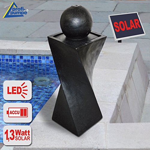 GARTENBRUNNEN BRUNNEN Solar BRUNNEN ZIERBRUNNEN VOGELBAD WASSERFALL GARTENLEUCHTE TEICHPUMPE – SPRINGBRUNNEN WASSERSPIEL für Garten, Gartenteich, Terrasse, Teich, Balkon, sehr DEKORATIV, VERBESSERTES MODELL MIT PUMPEN-INSTANT-START-FUNKTION SOLARTEICHDEKORATION, GARTENDEKO, LED-Solar-Set Wasserbrunnen „GRANIT-BLACK“ mit LED-Beleuchtung GARTENLEUCHTE STEHLAMPE - 8