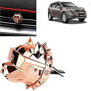 Car Aromatherapy Essential Oil Diffuser Bulldog Shape Car Air Freshener Perfume Clip Stainless Steel Locket with Vent Clip( Rose Gold) For XUV 500