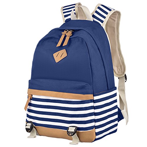 Preisvergleich Produktbild Schulrucksack,Aokey Fashion Mädchen Schulrucksack Damen Canvas Rucksack Teenager Baumwollstoff Streifen Schultasche Daypacks für Universität Outdoor Freizeit