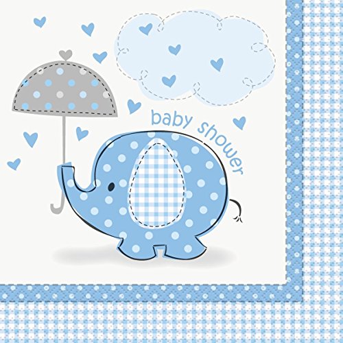 44 tlg. Partyset für Babyparty Geburt Baby Boy Junge blau – Deko und Geschirr Elefant - 4
