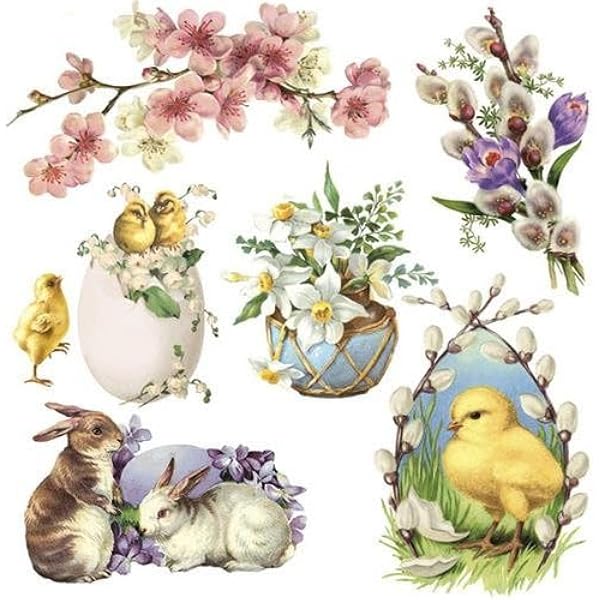 20 Servietten Ostern Hasen - Motivservietten Für Tischdeko, Decoupage Und Serviettentechnik, 33x33 Cm