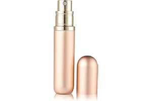 BRARIOS Rozpylacz do perfum, do ponownego napełnienia, pusty podróżny rozpylacz perfum, 5 ml, przenośna butelka z rozpylaczem, kieszonkowy atomizer do podróży (różowe złoto)