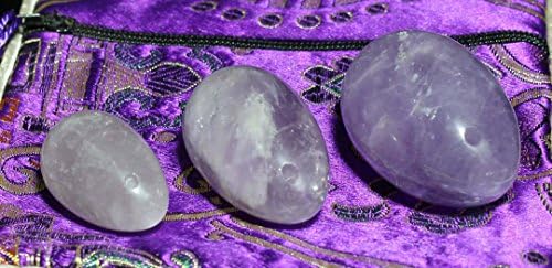 Yoni X3 Egg - Amethyst - InnoCristaux © - Stimulates Libido - Hand Made with Love - Drilled - Semi-precious Stone Jade Egg for Perineum Rehabilitation - Yoga - Tantra - Taoism