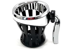 OTILLI Per Honda Goldwing GL 1800 Manubrio Moto Portabicchieri Placcato e Supporto in Gomma Cromato/Nero per Harley Davidson Porta Bottiglia Acqua Passeggero con Cestino in Rete (Argento 102MM)