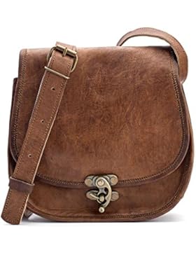 81stgeneration Damen Echtes Leder Handtasche Vintage Style Kleine Tasche Cross-Body Satchel Haken