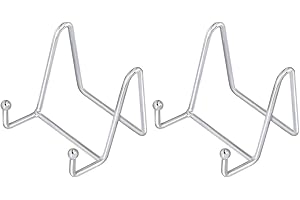 HCHLQLZ Silver Decorative plate stand Holder Picture Frame stand Easel Display stand