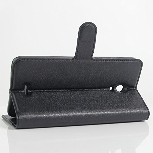 SMTR Alcatel One Touch Pixi 4 8050D  6 inch   3G  Cartera Fundas de PU Cuero Flip  Standing Leather Wallet Case Cover Carcasa Funda con Ranura de Tarjeta Cierre Magn  tico y funci  n de soporte para Alcatel One Touch Pixi 4 6 inch  Negro